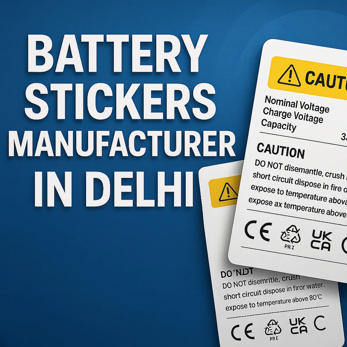 Custom waterproof battery stickers - FutureTeq Printing Solutions, Delhi